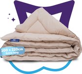 Slaapspeciaal eazydekbed 200x220 cm - Beige - Dekbed Zonder Overtrek, Extra Lang, Luxe Gelvezels, Anti-Allergisch & Perfect Voor Elk Seizoen