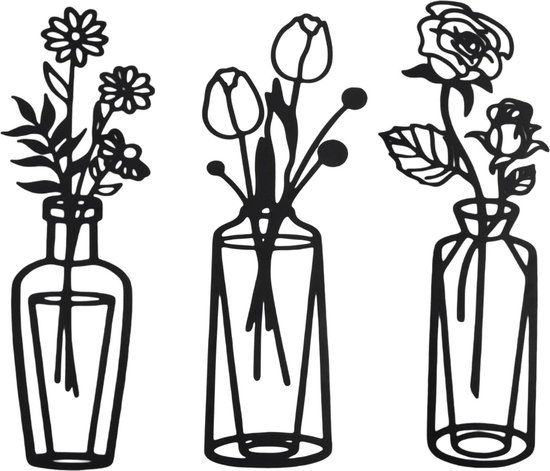 Metalen wanddecoratie Flowers for Growth te koop Metalen wanddecoratie Flowers for Growth te koop
