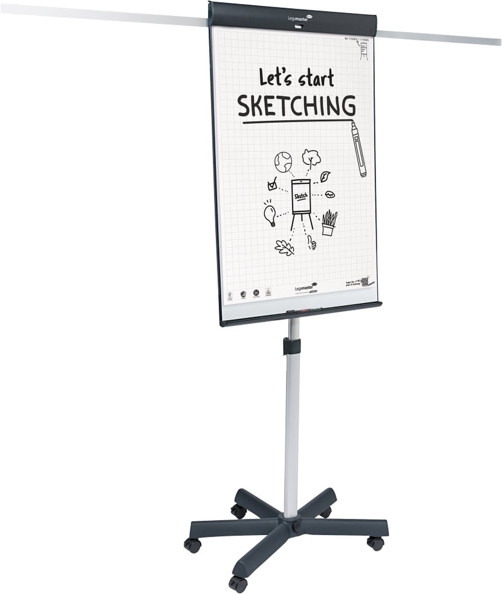Legamaster SKETCH PRO flipover mobiel stervoet - inclusief SKETCH ECO-papierblok met raster & 2 edding 31 EcoLine flipchart markers thumbnail 7