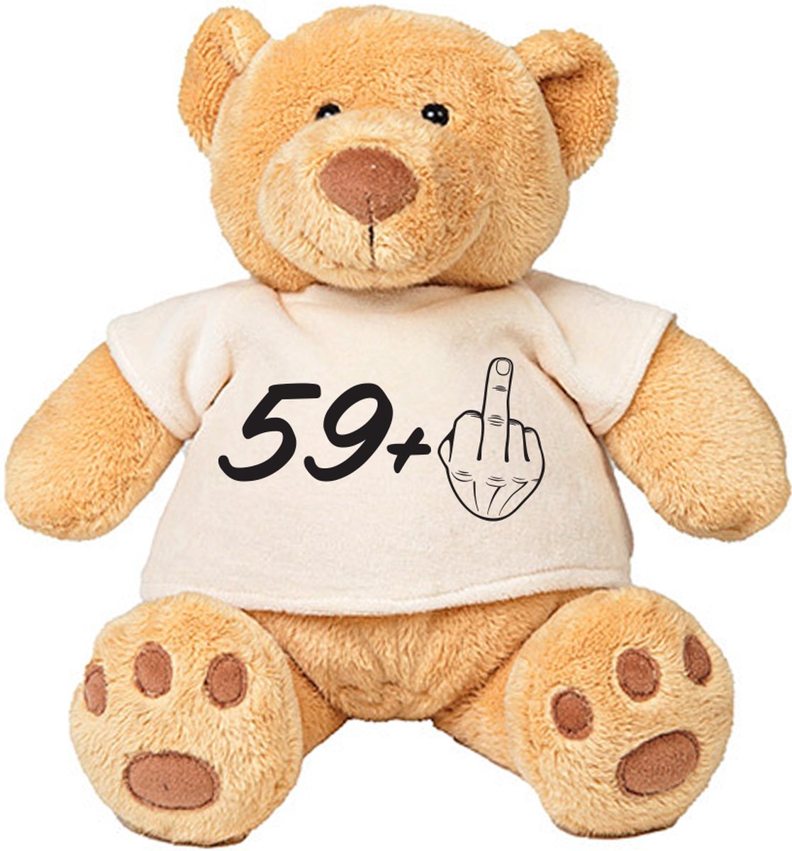 Pluche Beer 60 Jaar- feest - knuffel - cadeau - beertje - verjaardag