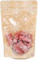 Sachets stand-up Kraft Transparent/Impression Cristaux de Glace 13x7,9x20,6 cm (25 pièces)