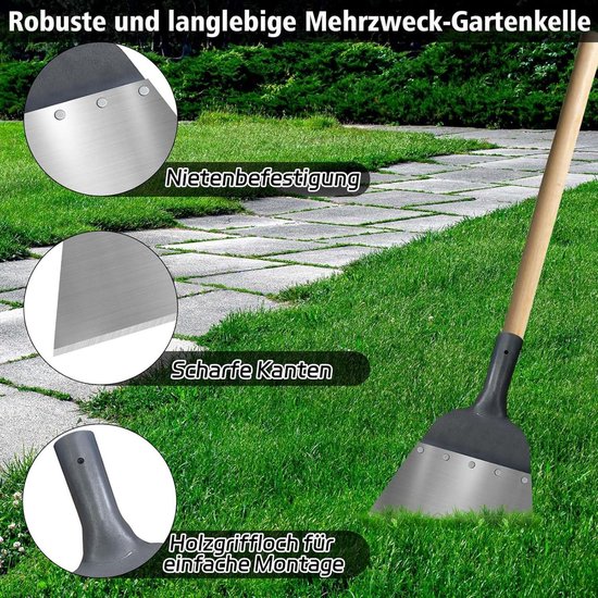 Sneeuw Tuinschep stalen-reinigingsschep 24cm multifunctionele-reinigingsschep tuinhulp geschikt-voor-landbouw tuinen onkruid-sneeuwschep ontdooier buiten-huis boerderij van Sneeuw. — afbeelding 2