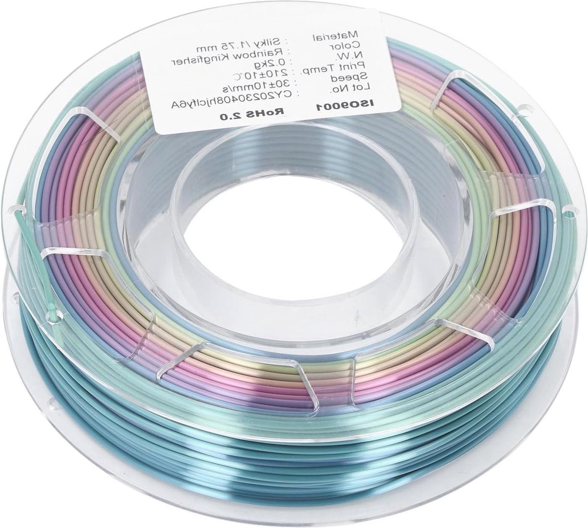 Rainbow PLA-filament 175 Mm Zijde 3D-printerfilament - Gradiëntkleur - 200 G .