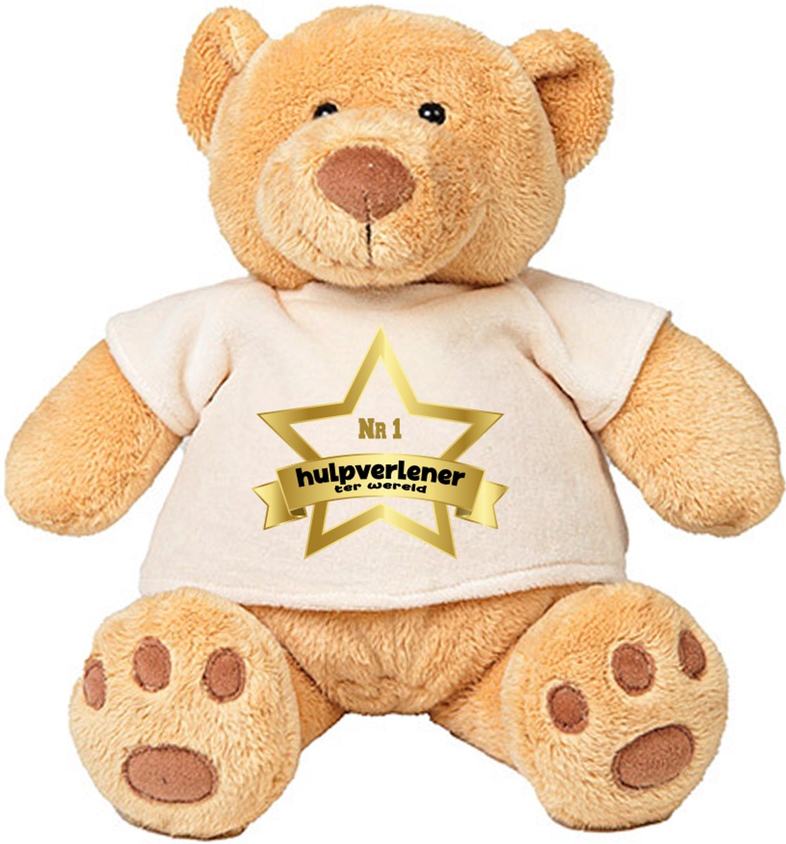 Teddy Beer Nr 1 Hulpverlener ter Wereld - zorgmedewerker - ster - knuffel