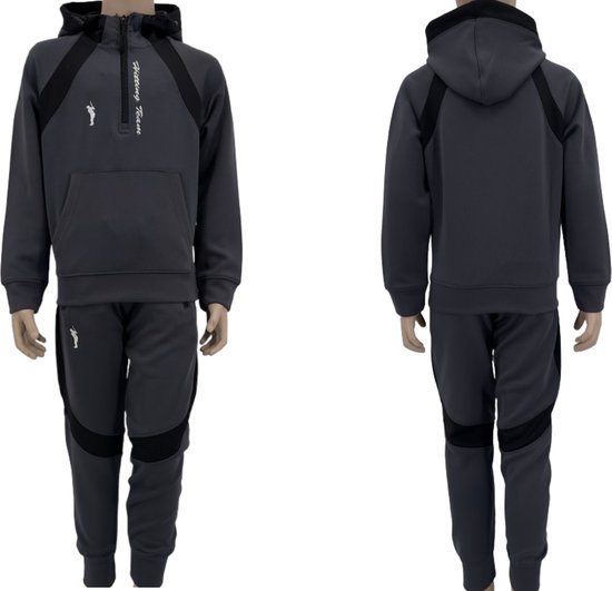 Hitman – Survêtement Enfants – Survêtement Garçons – Combinaison Jogging Garçons – Vêtements Gym Garçons – Grijs Foncé – Taille 140 – 9 à 10 ans