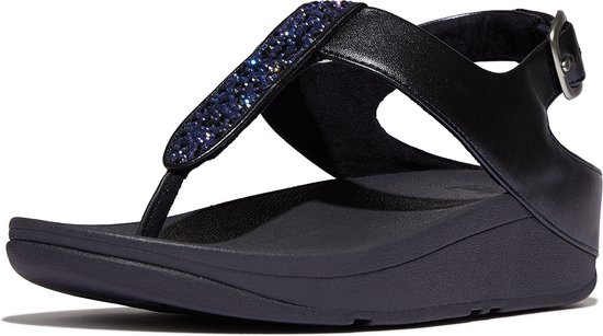 FitFlop Fino Crystal- Sandales Mix T-Strap BLEU - Taille 39