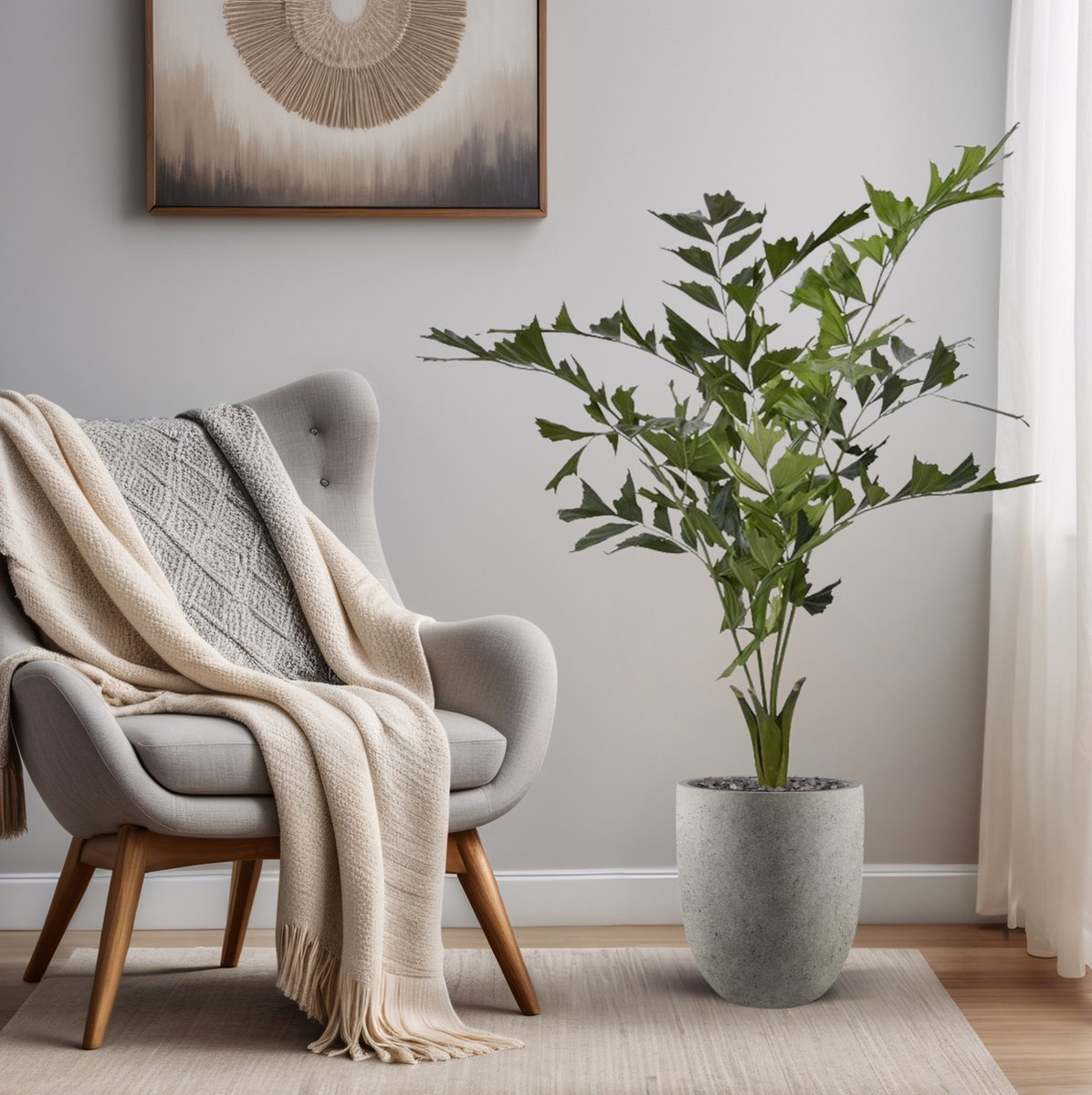 maxifleur Kunstplanten Fishtail kunstpalm 130cm Groen