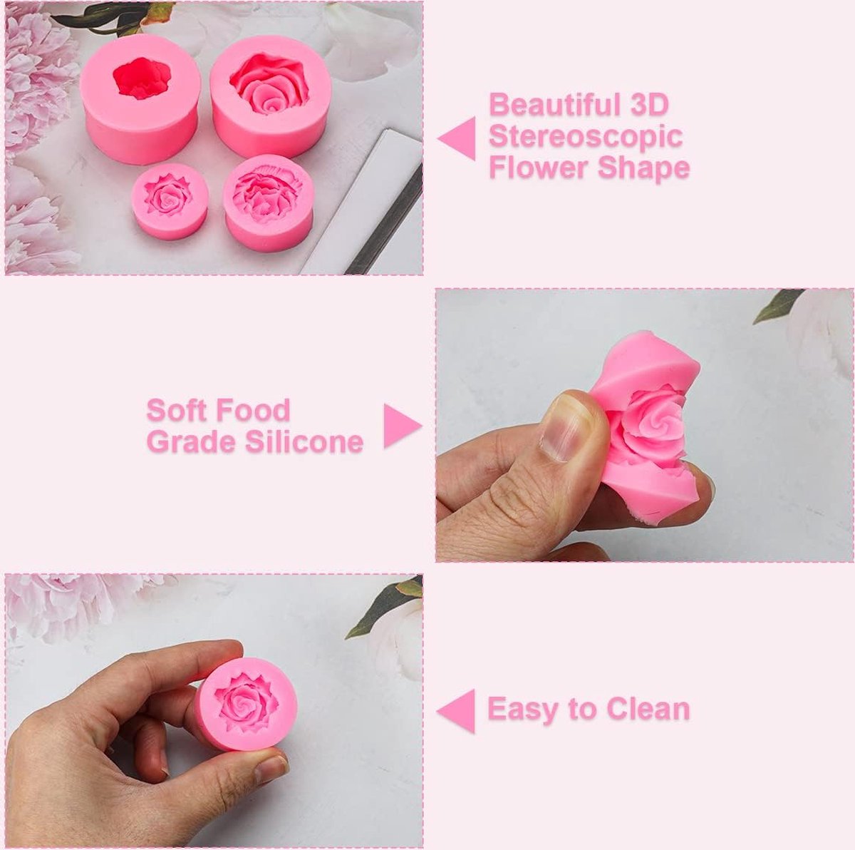 Feuille En Silicone Pour Fondant - Moule 3D 12x20cm - Pour Chocolat, Gelée, Décoration Gâteau, Résine - 3