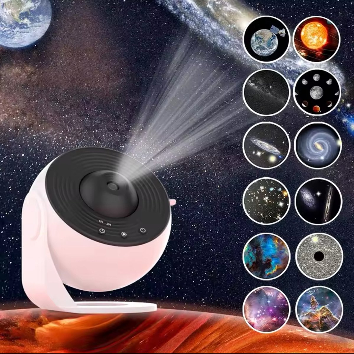 Graboo® Planetarium Galaxy Projector - Transformeer je Ruimte in een Magische Sterrenhemel - Galaxy Projector Sterrenhemel met 13 Films - Wit – foto 6