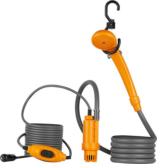 Douche Camping Portable 12V Allume-Cigare – 3,5 L/min – Kit Complet Avec Pompe & Pommeau
