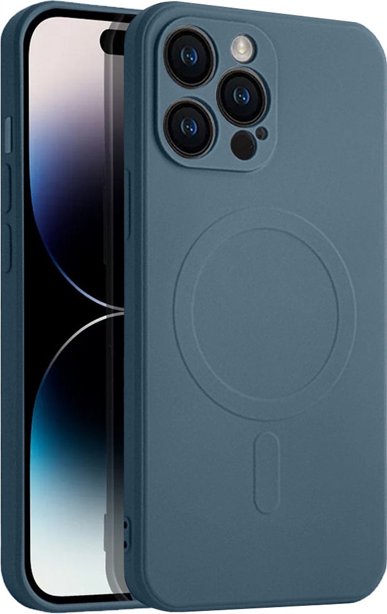 Casify Siliconen Hoesje geschikt voor MagSafe iPhone 12 Pro Hoesje - Blauw