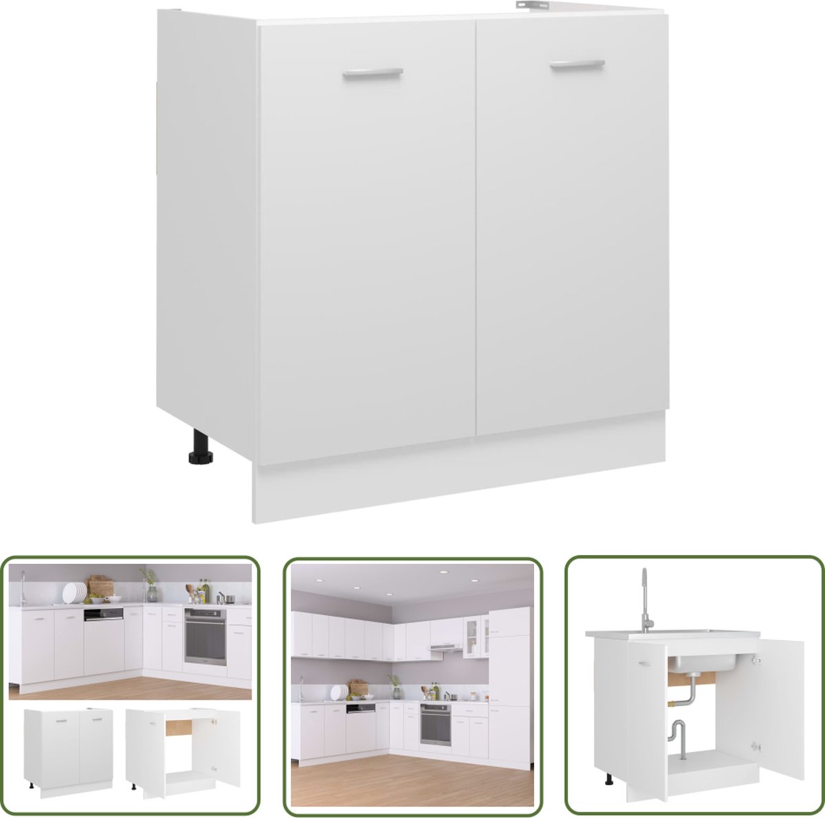 vidaXL Hangkast met opslag Zwart Eiken 20 x 29,5 x 80