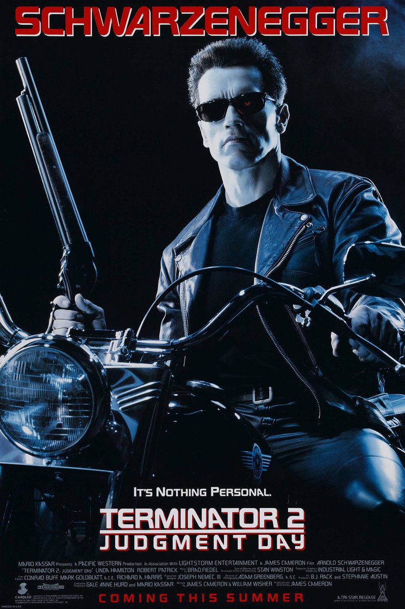 karo-art Poster - Terminator 2, Judgment Day , 1991, Originele Filmposter, Premium Print, Professioneel Fotopapier Multikleur