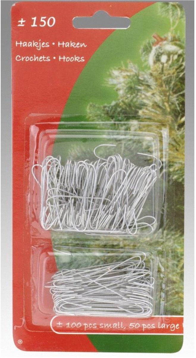 home style Homestyle Kerstboomhaakjes - Kerrstboomaccessoires - Zilver 150 stuks
