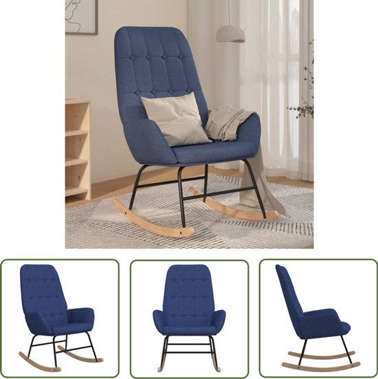 vidaXL Schommelstoel stof crèmekleurig - Schommelstoel - Schommelstoelen - Schommel