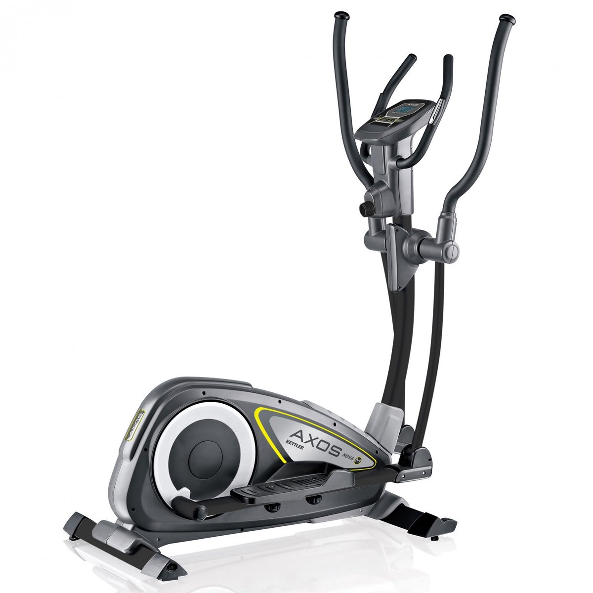 Kettler Crosstrainer Nova M Grijs – Compacte Hometrainer voor Thuisgebruik – 8 Weerstandsniveaus – LCD Trainingscomputer – Hartslagmeting – Fluisterstil – Beginnersmodel – Fitnessapparaat met Transportwielen