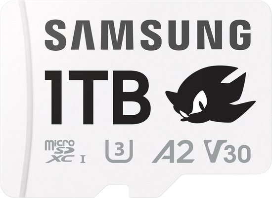 Samsung Sonic the Hedgehog™ PRO Plus microSD kaart 1TB, 180MB/s, snel, waterdicht, A2, voor games en 4K video