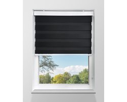 Duo Rolgordijn Lichtdoorlatend - Zwart - 175x240cm - Op maat gemaakt