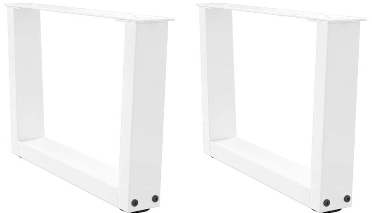 vidaXL Salontafelpoten - 2 - st - V-vormig - 60x(30-31,3) - cm - staal - wit