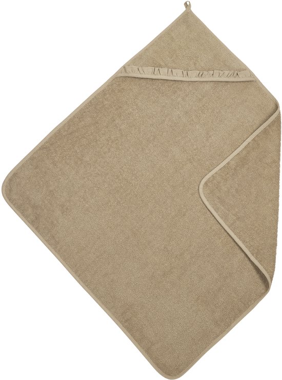 Cape de bain Meyco Bébé Ruffle - tissu éponge - taupe - 80x80cm