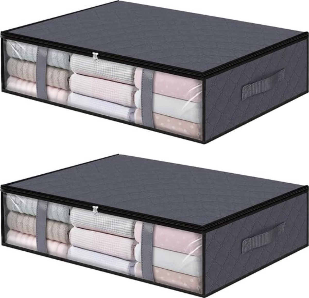 Onderbed Opbergdozen - Set van 2 - Compact Ontwerp Voor Kleding en Dekbedden - 60x45x15 cm