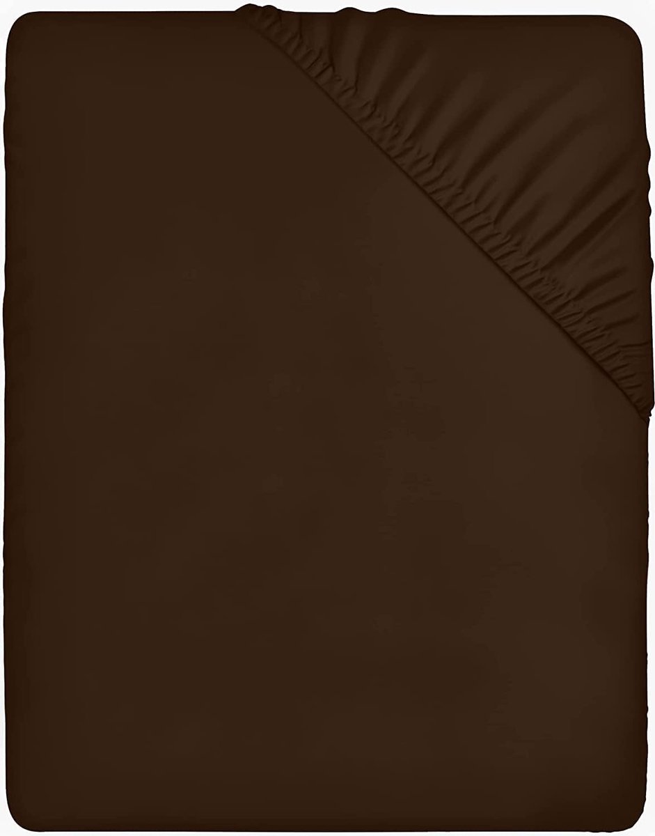Azalia Hoeslaken 90x200cm - bruin - geborsteld microvezel hoeslaken - 35 cm diepe zak