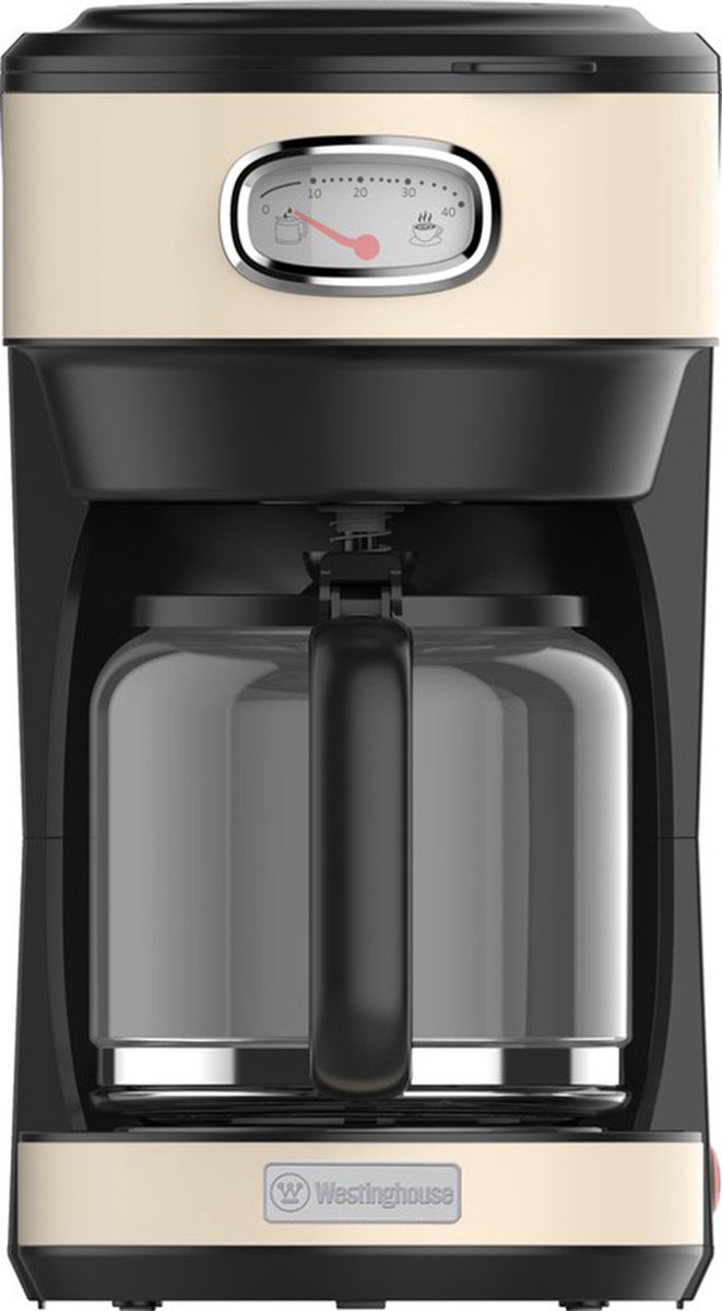 Westinghouse Retro Serie - Koffiezetapparaat - Filterkoffie Machine - Wit - Met Herbruikbare Filter - 10 Koppen Koffie