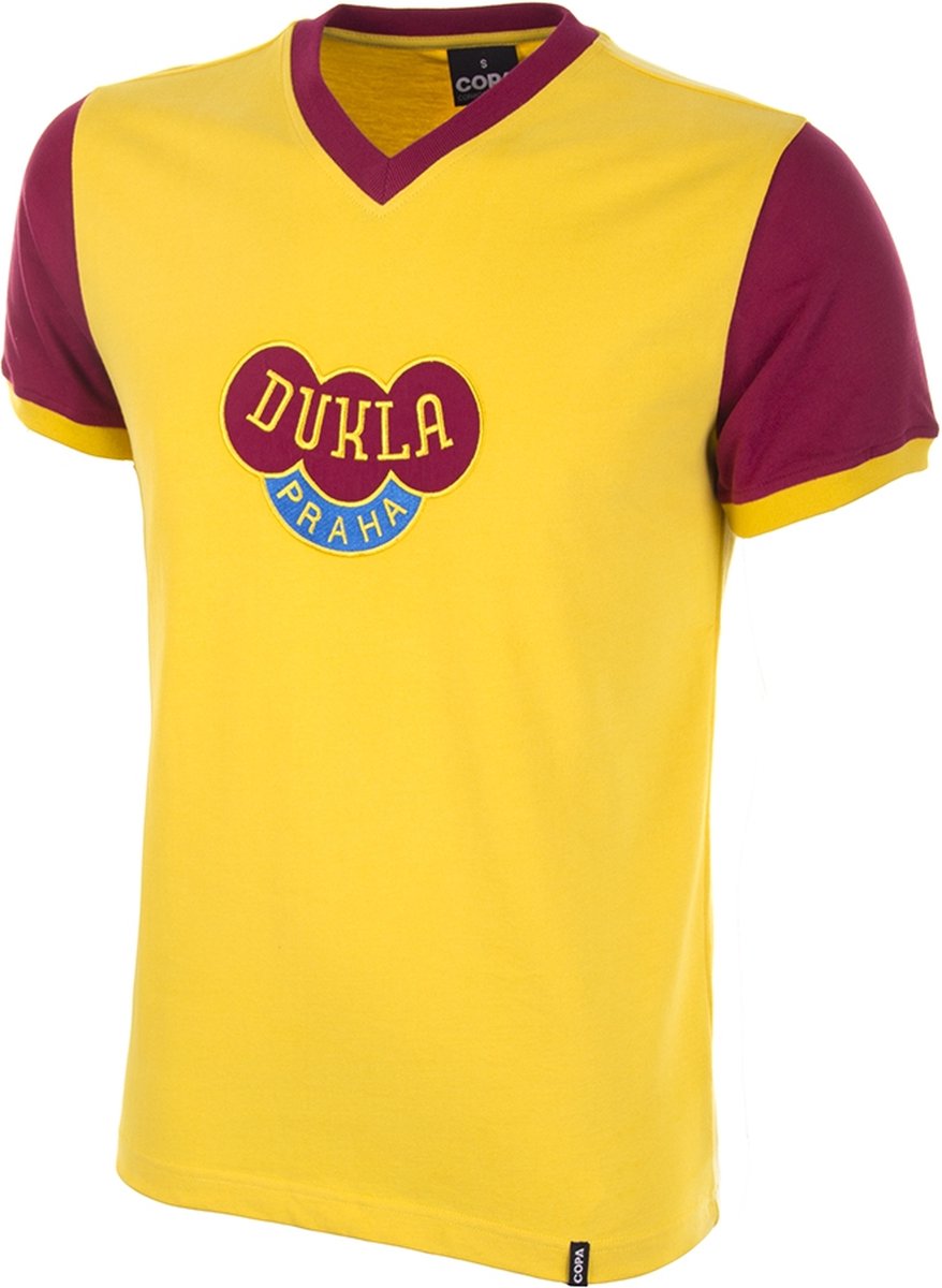 COPA - Dukla Praag Uitshirt 1960's Retro Voetbalshirt - Heren - Geel - M