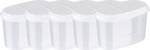 La'Moussawi ® Boîtes de rangement empilables, Set de 5 pour Diverse ingrédients de cuisine avec bec verseur pratique