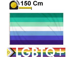 Henbrandt - MLM Regenboogvlag Gay - Homoseksuele vlag- Gay Pride Vlag van Polyester - Afm 150 x 90 Cm - Met Dubbel Gestikte Naden en Metalen Oogjes - Pride Vlag - Vlaggen - Flag - LGBTQ - Polyester