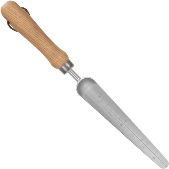 Truelle De Jardin En Acier Inoxydable Avec Manche Bois + Échelle De Mesure - Parfaite Pour Plantation, Rempotage, Désherbage Et Fertilisation