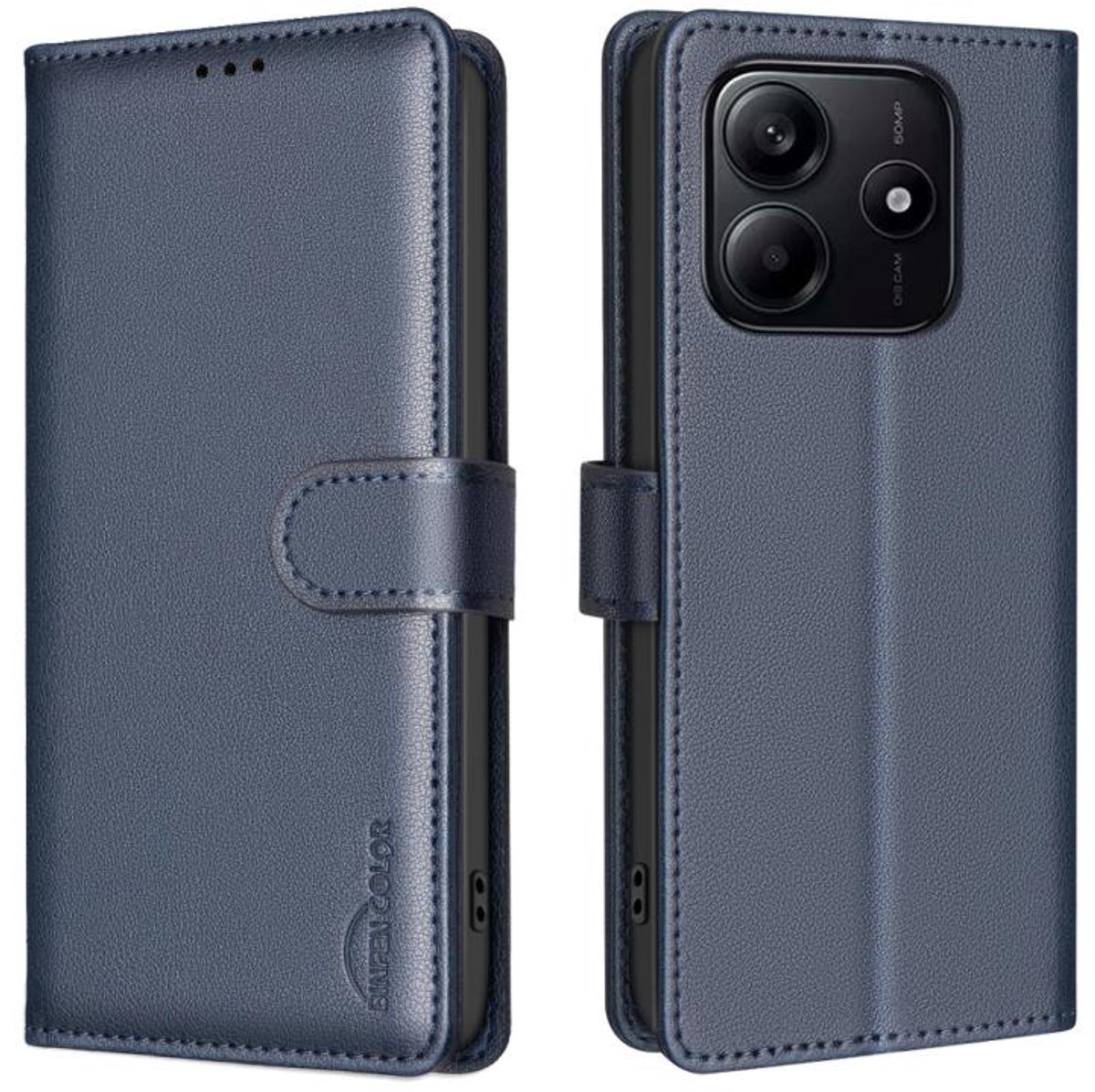 Blauw agenda book case hoesje - telefoonhoesje geschikt voor Xiaomi Redmi Note 14 4G