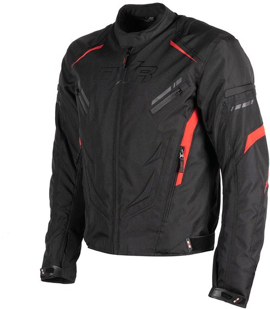 Veste moto TRUSTER Homme 4 saisons Zwart/Rouge M Homologué CE par MOTOBLOUZ