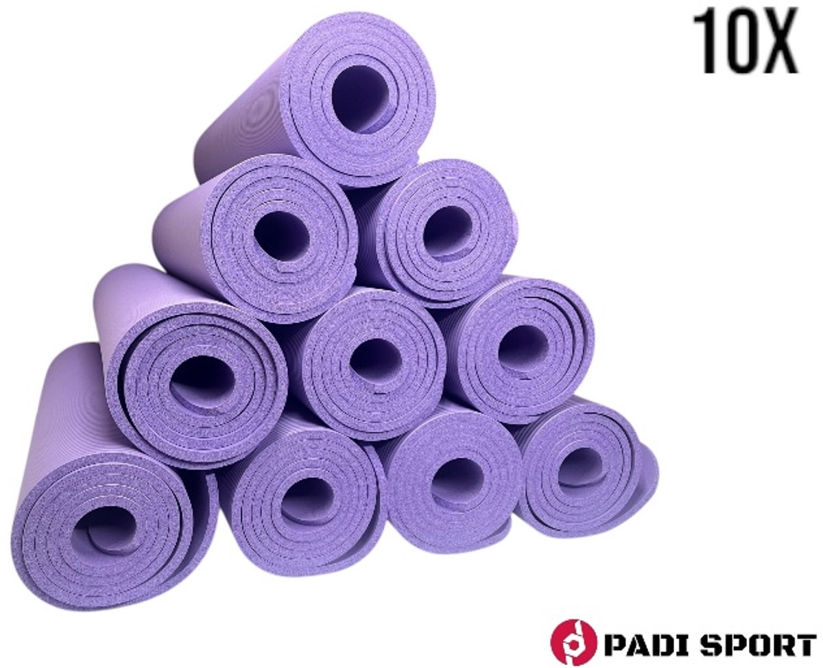 Padisport Yoga Mat Paars 10x - Yoga Mat Extra Dik - Pilates Mat - Dikke Yogamat - Yoga Mat Anti Slip