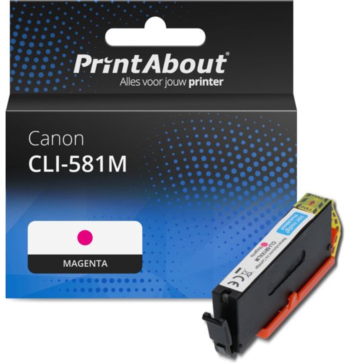 PrintAbout huismerk Inktcartridge CLI-581M Magenta geschikt voor Canon