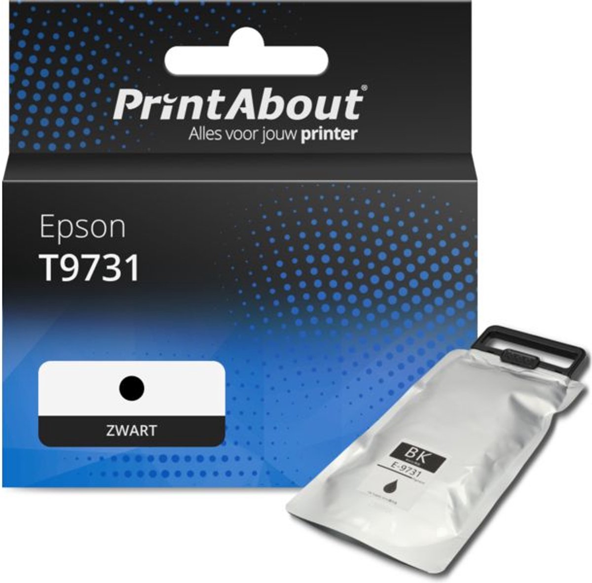 PrintAbout huismerk Inktcartridge T9731 Zwart Hoge capaciteit geschikt voor Epson