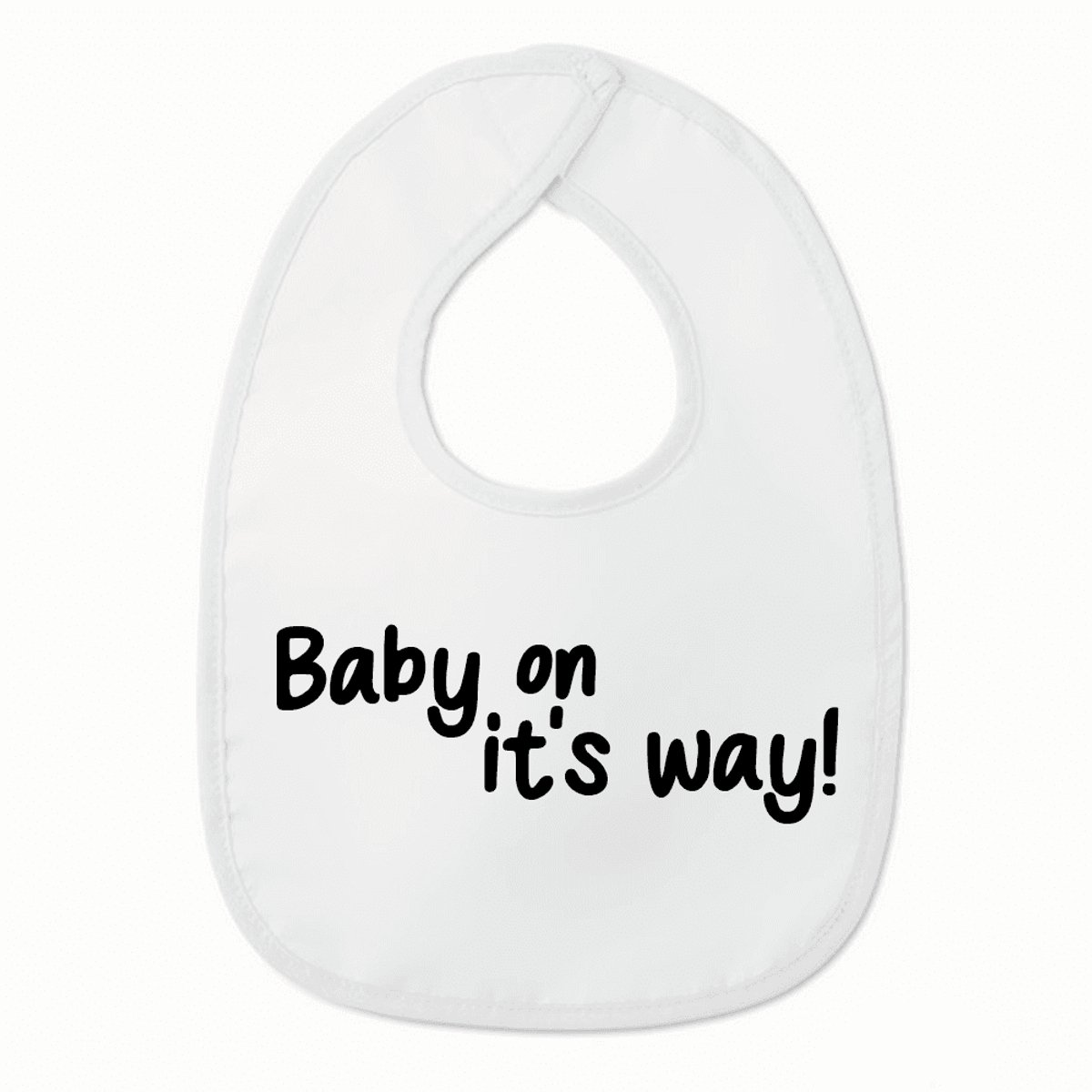 Goedkoopste Slabbetje met tekst - Baby on it's way - Zwangerschapsaankondiging - Wit/zwart | 100 katoen - Incl. hoogwaardige Klittenband sluiting - Kraamcadeau - Babyshower - Slabber | Incl. 2 jaar garantie