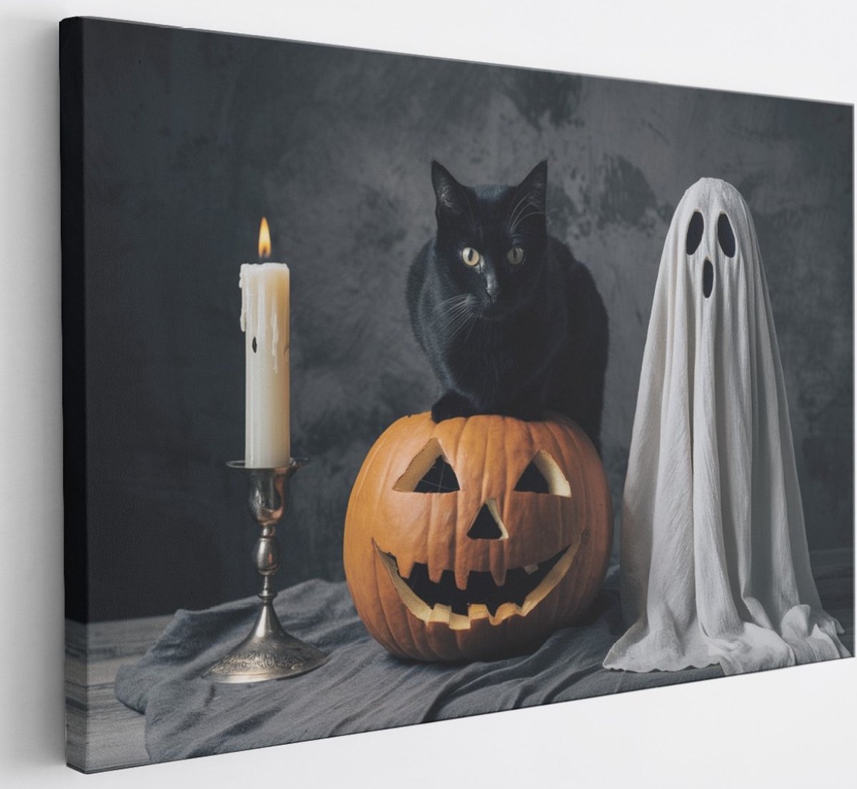 Saammp Canvas Schilderij -Halloween - Abstract - 30x20 - Foto op canvas - Wanddecoratie - Muurdecoratie Woonkamer - Slaapkamer decoratie - Canvas Print Multicolor