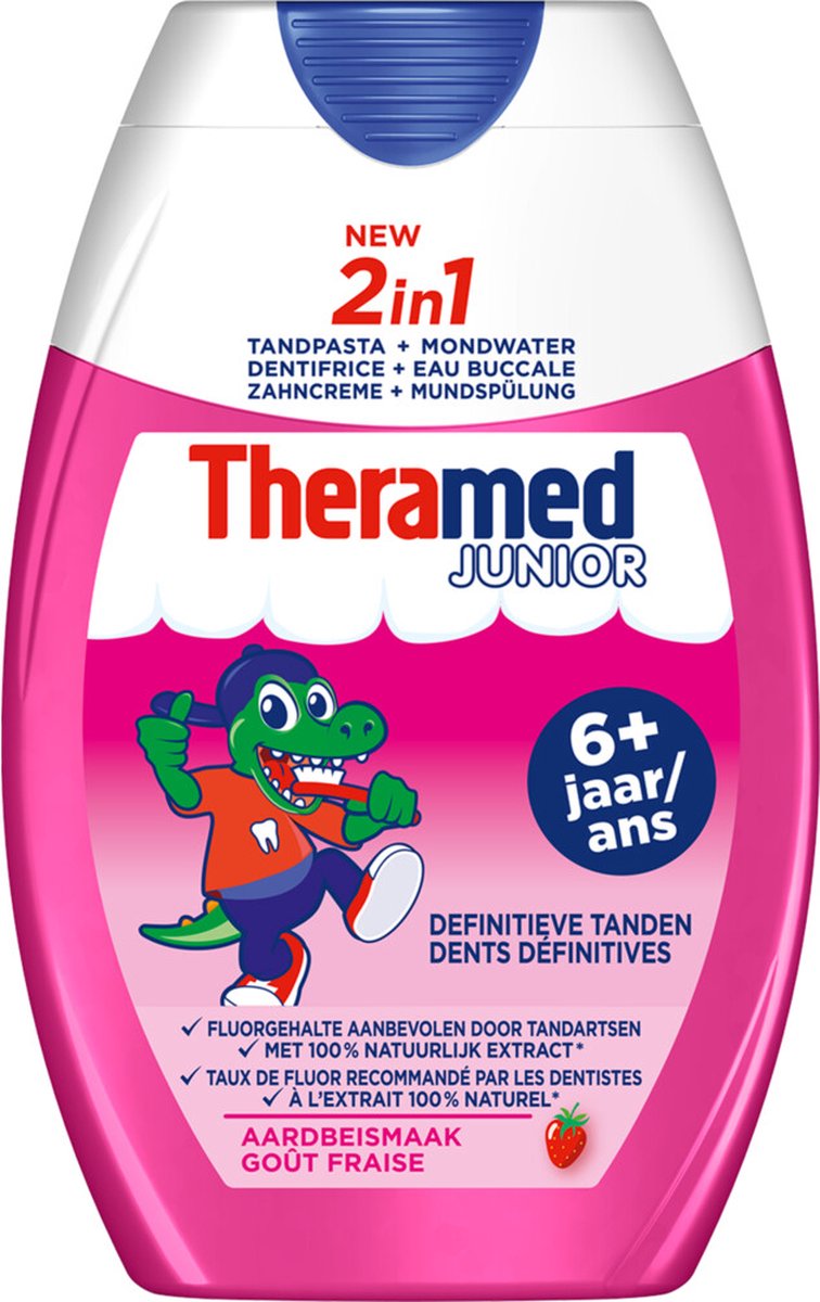 Bol.com Theramed 2in1 Junior Aardbei - 75 ml - Tandpasta aanbieding