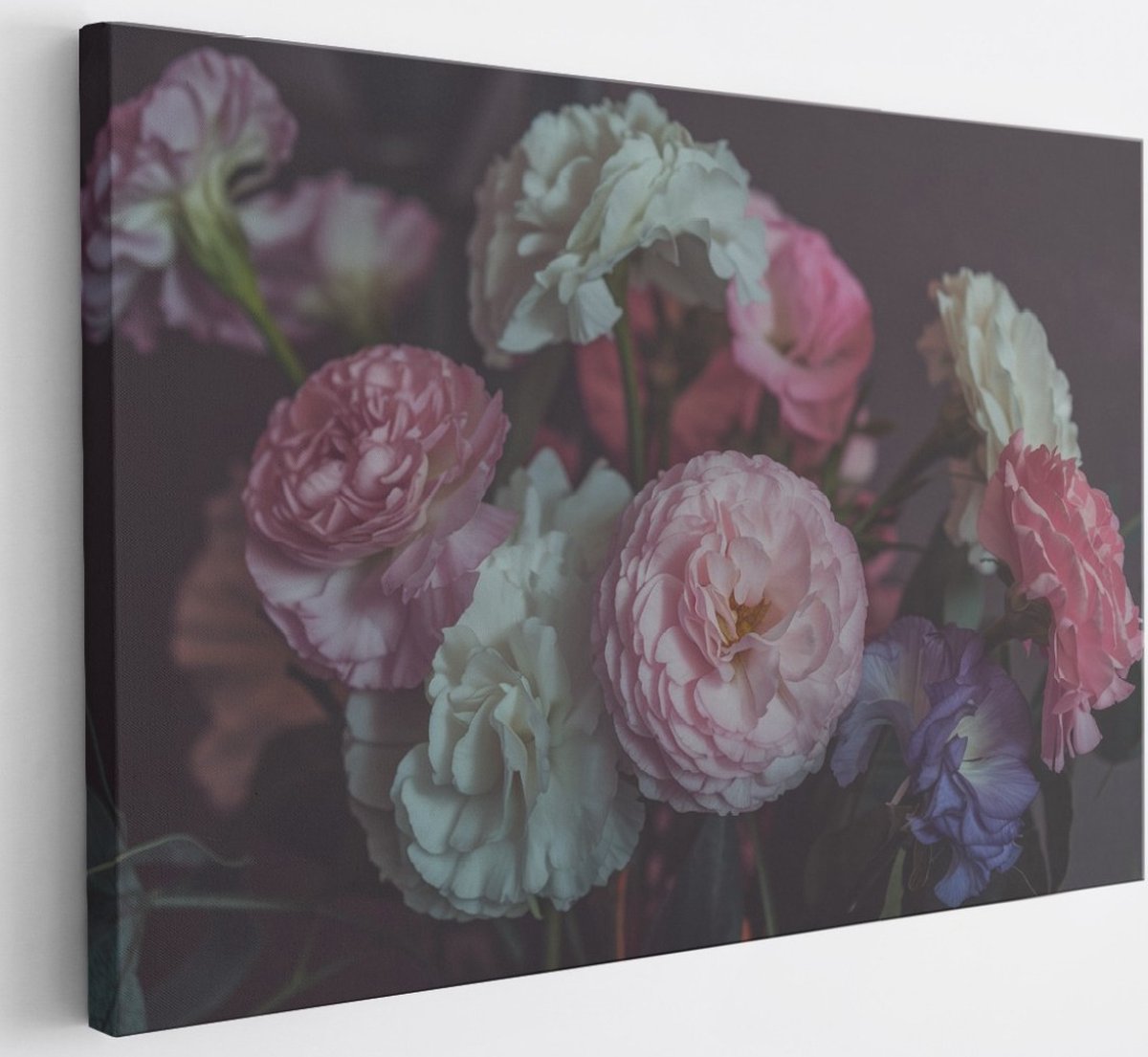 Saammp Canvas Schilderij - boeket - Abstract - 120x80 - Foto op canvas - Wanddecoratie - Muurdecoratie Woonkamer - Slaapkamer decoratie - Canvas Print Multicolor
