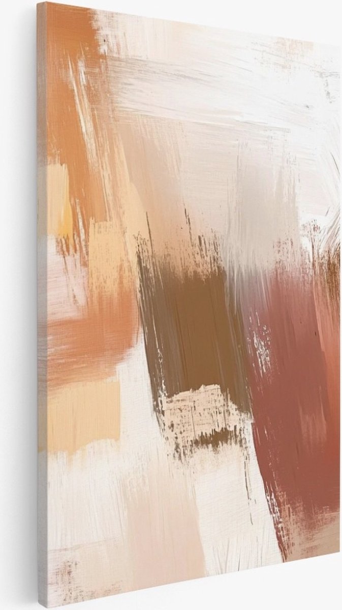 Saammp Canvas Schilderij - Pastel patroon - Abstract kunstwerk - 30x40 - Foto op canvas - Wanddecoratie - Muurdecoratie Woonkamer - Slaapkamer decoratie - Canvas Print Multicolor