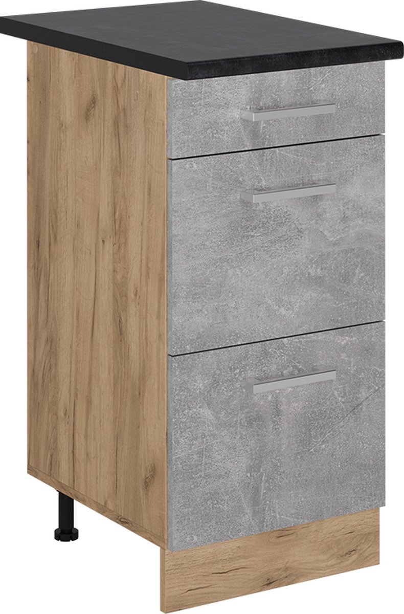 Vicco R-Line Keukenonderkast – 40 cm met laden, WB Antraciet Beton
