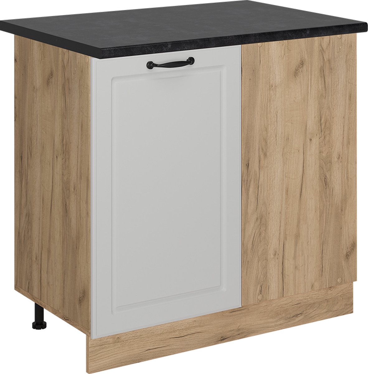 Vicco R-Line Hoekkast – 86 cm, WB Antraciet Wit Landhuis Wit landelijk/Goudkleurig Eiken