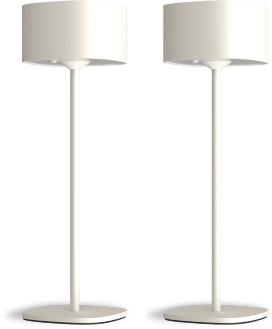 Calex Serino Oplaadbare Tafellamp - 2 Stuks - Draadloos - Binnen en Buiten - Warm Wit Licht - Dimbaar - Zand