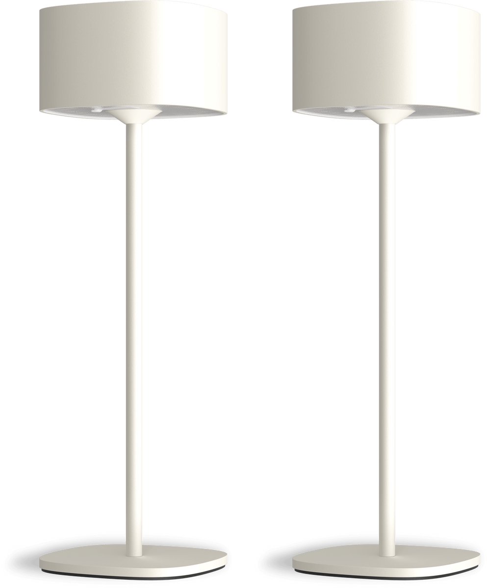 Calex Serino Oplaadbare Tafellamp - 2 Stuks - Draadloos - Binnen en Buiten - Warm Wit Licht - Dimbaar - Zand
