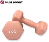 Padisport - Dumbells 4 Kg - Halter - Gewichten Set Halters - Gewichten 4 Kg - Roze - Gewichten - Dumbells - Halters - Gewichtjes 4 Kg