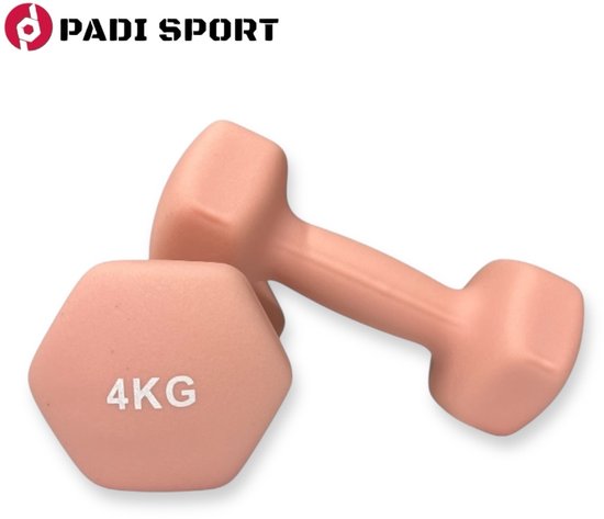 Padisport - Dumbells 4 Kg - Halter - Gewichten Set Halters - Gewichten 4 Kg - Roze - Gewichten - Dumbells - Halters - Gewichtjes 4 Kg