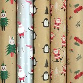 1x Rollen Inpakpapier/cadeaupapier Kerst Print Gekleurd Met Songteksten 250 X 70 Cm Luxe Kwaliteit Cadeaupapier