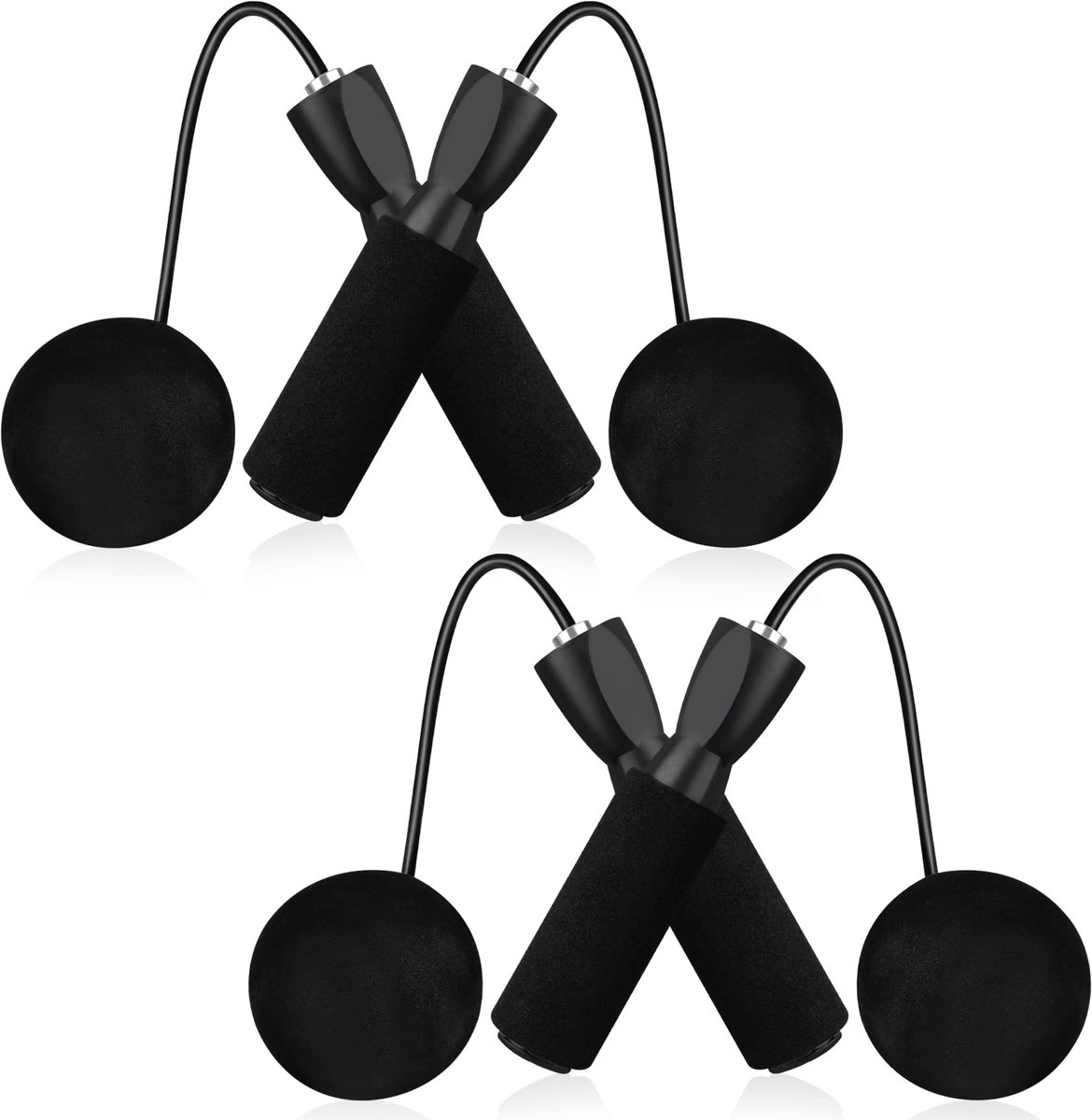 My Ninki ® Innovatief Draadloos Fitness Springtouw met Gewichtsballetjes en Schuimhandgrepen voor Efficiënte Training