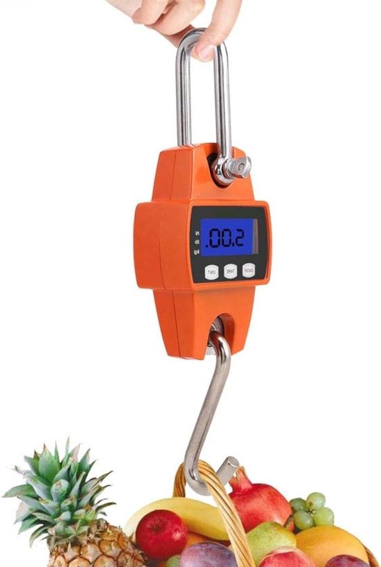 QWORK® portweegschaal 200 kg, pakketweegschaal, kofferweegschaal, batterijen niet inbegrepen, voor zakelijk gebruik, bagage, kantoor
